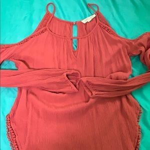 Burgundy off shoulder top